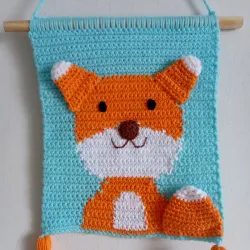 Tapiz tejido a crochet temática 🦊