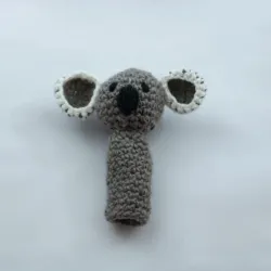 Títere de dedos temática coala gris