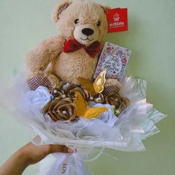 Ramo de Rosas con peluche🥰