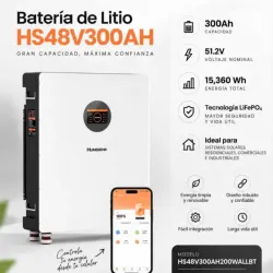 Batería LiFePO4 48V Humsienk 300AH* Capacidad: *15,360Wh (15kWh)
