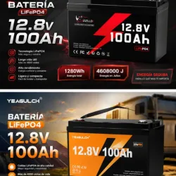 Batería LiFePO4   de *12.8V 100Ah (1280Wh)*