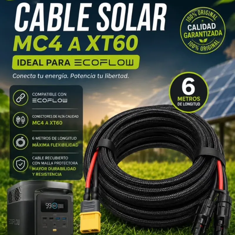 Cable Fotovoltaico para inversores, panel solar y EcoFlow