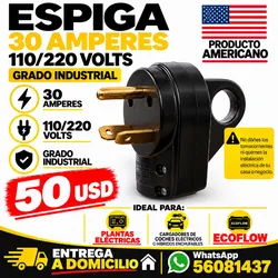 Espiga 30 Amperes 110 Volts