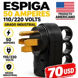 ESPIGA 50 AMPERES 110/220 VOLTS GRADO INDUSTRIAL