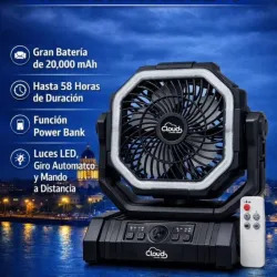 Ventilador portátil F6 con luz LED 20000mAh