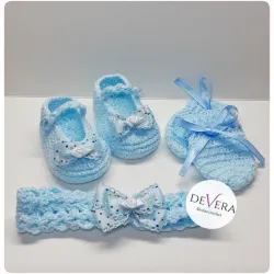 Conjunto zapaticos, medias y manoplas
