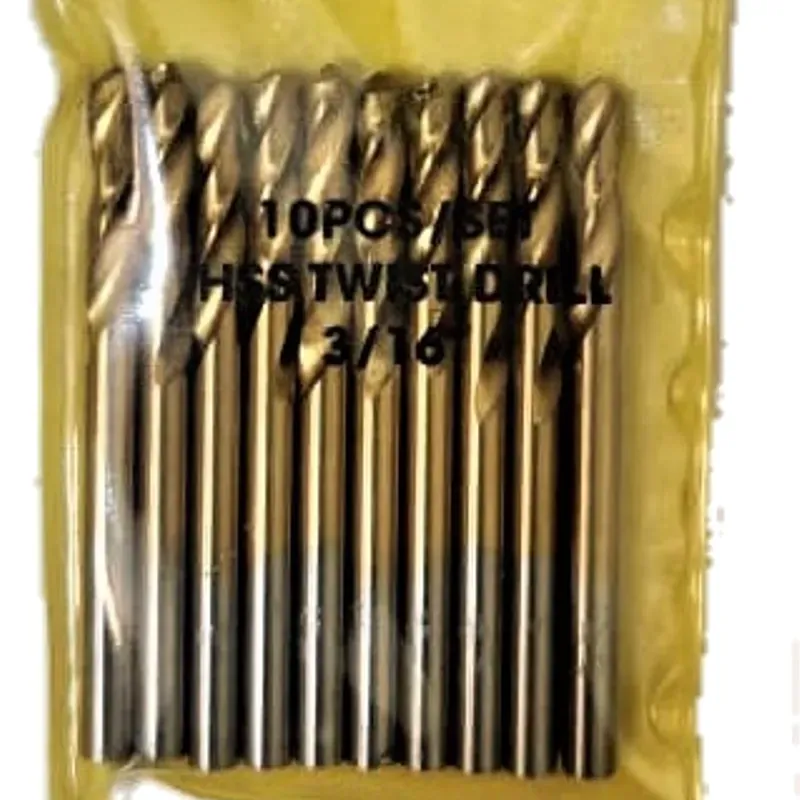 10 piezas de broca calibrada para metal 3/16"