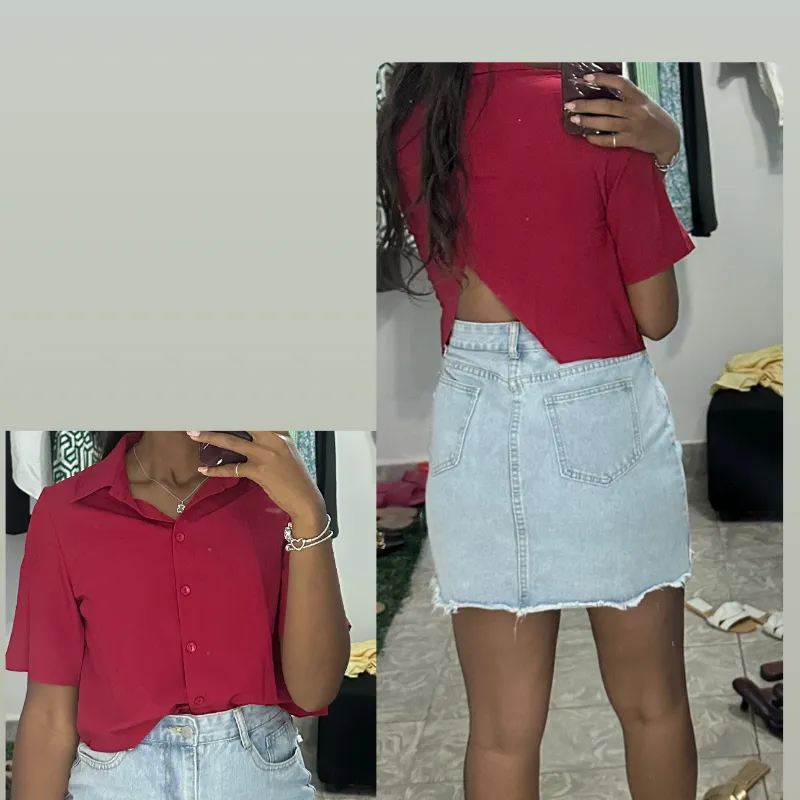 Camisa fresca de verano roja