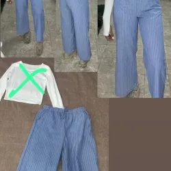 Pantalón estampado a rayas verticales