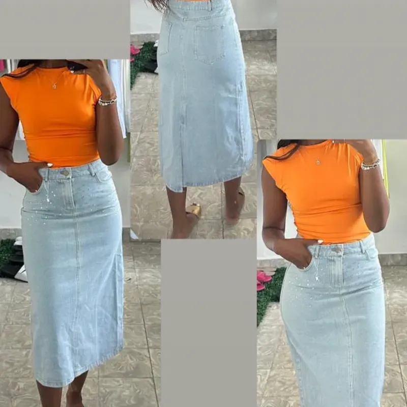 Saya denim larga 