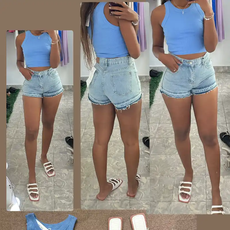 Top básico azul