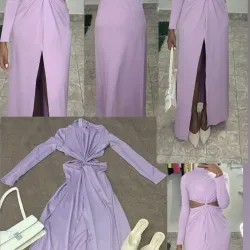 Vestido largo con abertura 