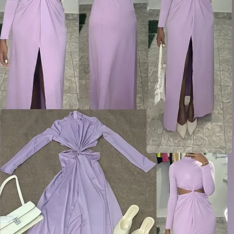 Vestido largo con abertura 