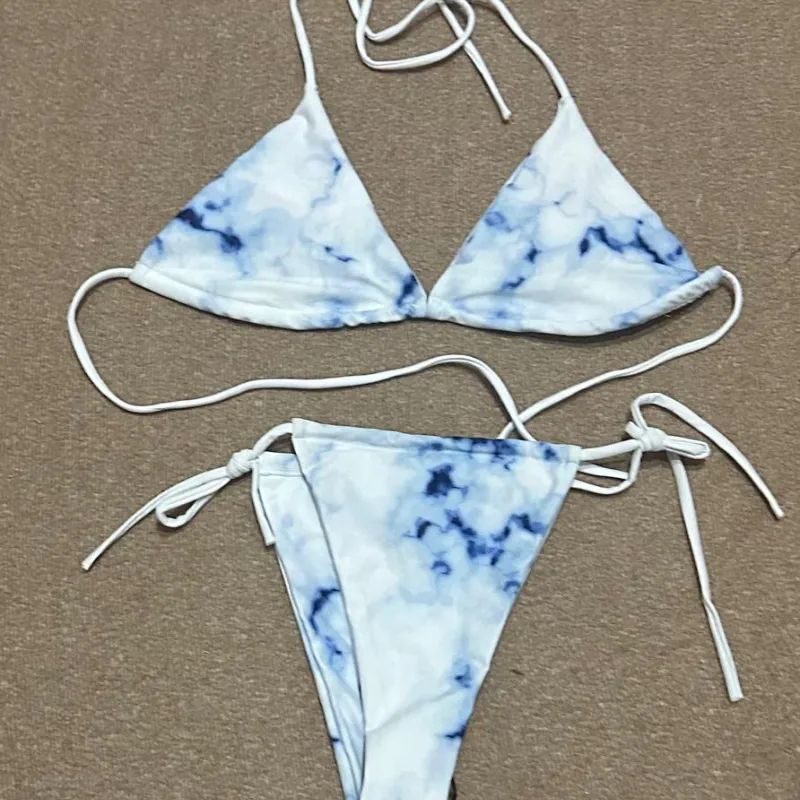 Bikini blanco con estampado 