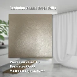 Cerámica Venato Beige Brillo