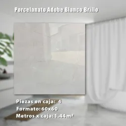 Porcelanato Adobe Blanco Brillo 