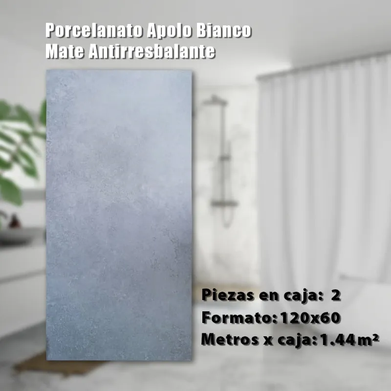 Porcelanato Apolo Bianco Mate Antirresbalante