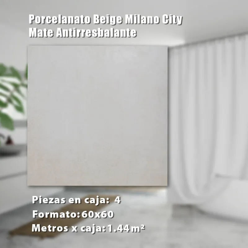 Porcelanato Beige Milano City Mate Antirresbalante