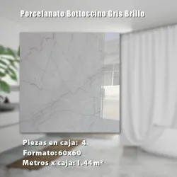 Porcelanato Bottoccino Gris Brillo 60x60