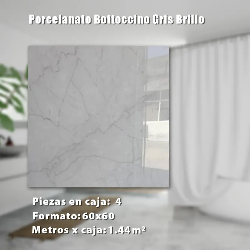 Porcelanato Bottoccino Gris Brillo 60x60