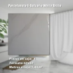 Porcelanato E-Satvario White Brillo