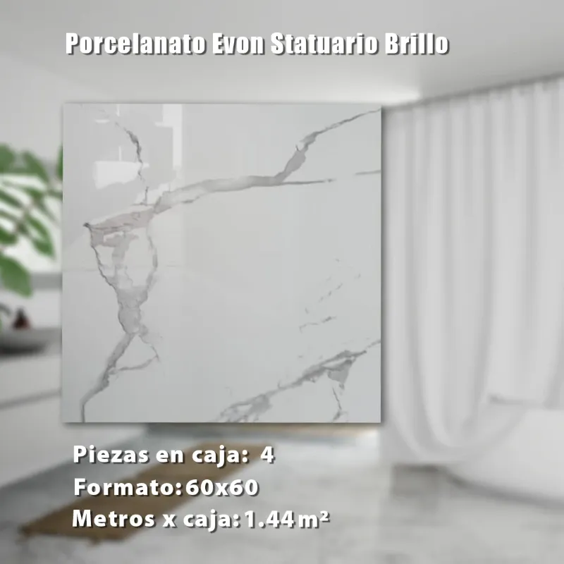 Porcelanato Evon Statuario Brillo