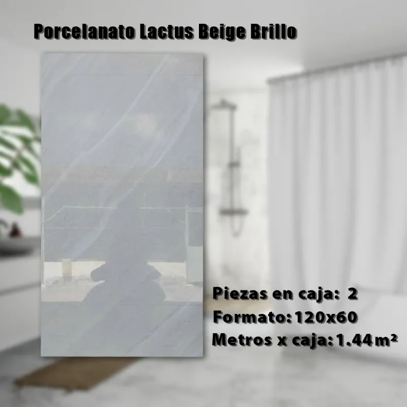 Porcelanato Lactus Beige Brillo 120x60