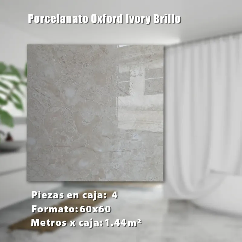 Porcelanato Oxford Ivory Brillo