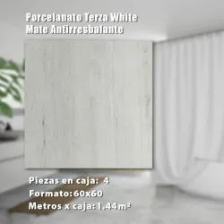 Porcelanato Terza White Mate Antirresbalante