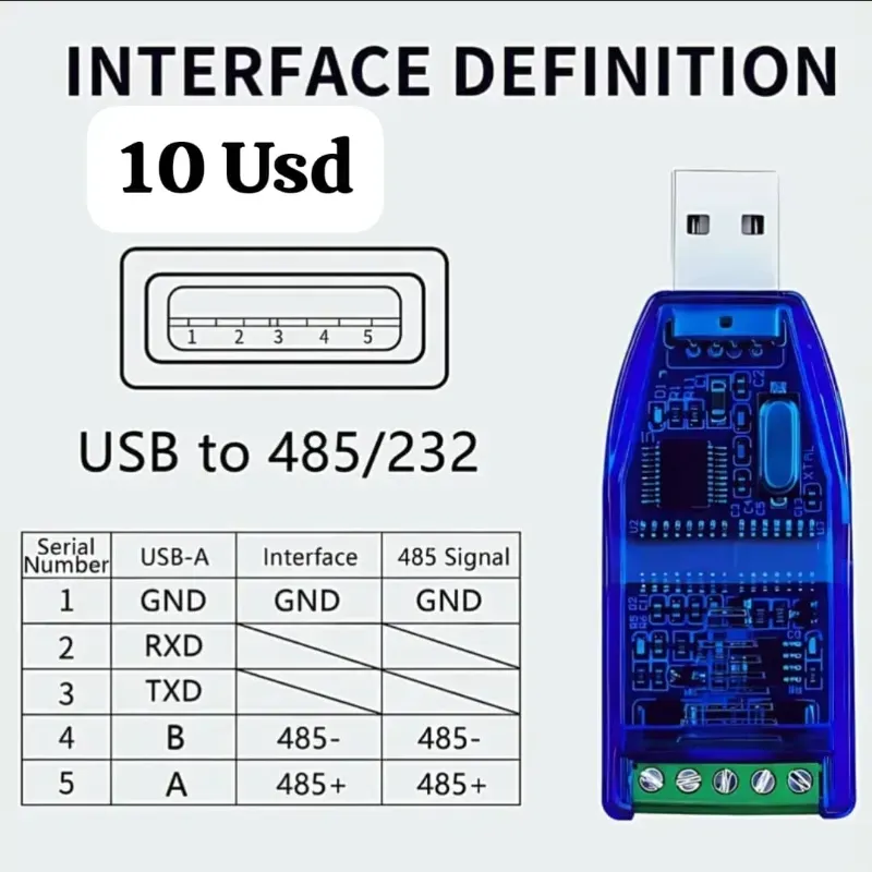 ADAPTADOR CONVERSOR USB a RS485/RS232 