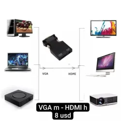 Adaptador VGA a HDMI con audio 
