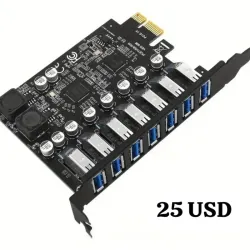Tarjeta Pcie USB de 7 puertos 