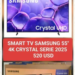 Smart TV 4K Crystal UHD Marca SAMSUNG 55" pulgadas 520 USD 