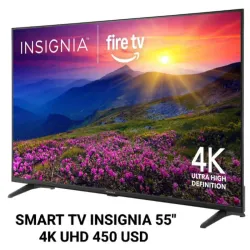 SMART TV INSIGNIA 4K UHD 55" PULGADAS 450 USD 