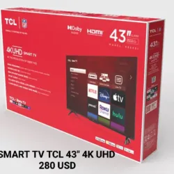 SMART TV TCL 4K UHD 43" PULGADAS  280 USD 