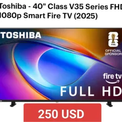 SMART TV TOSHIBA FHD 40" PULGADAS 250 USD 