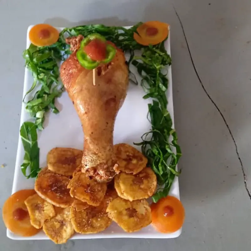 Muslo de pollo frito 