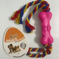 Hueso caucho con cuerda
