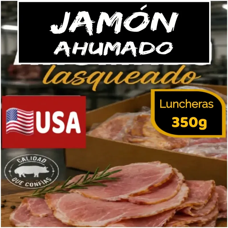 Jamón de cerdo lasqueado x luncheras 350g