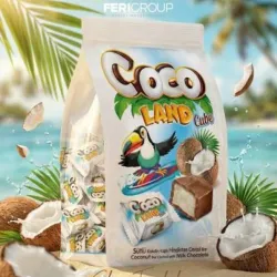 Pqt de cubos de chocolate rellenos con coco x 1kg