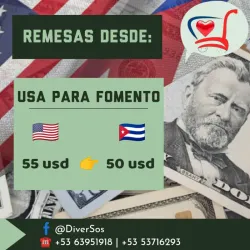 Remesa de 55 usd para 50 usd