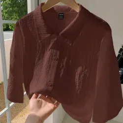 Camisa Lino Cacao