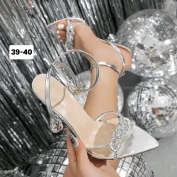 ​Sandalia de Tacón Silver Diamond