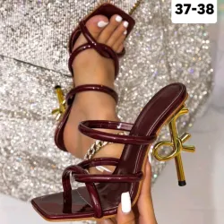 Sandalia Tacón Rojo Glam