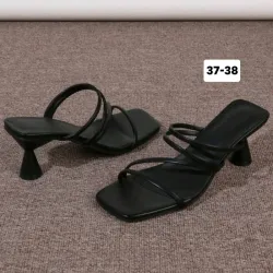 Sandalia Tacón Suede Noir