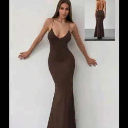 Vestido largo “Mocha Backless”