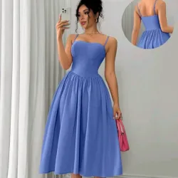 Vestido Midi "Periwinkle Charm"