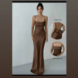 Vestido satén corte sirena " Carmelita Glam "