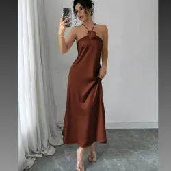 Vestido satén largo  " Carmelita Luxe "