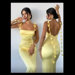 Vestido satén largo “Sunset Luxe”